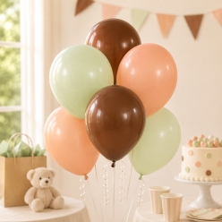 Brown, Pastel Peach & Ivory 12